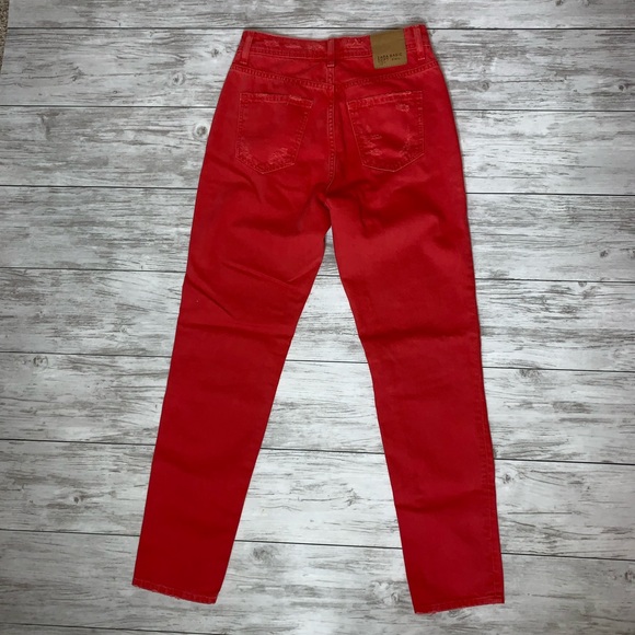 Zara Basic Burnt Red Jeans Size 2 NWT - Picture 3 of 4